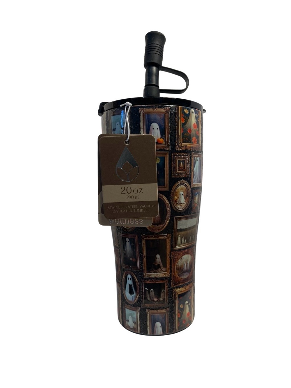 Wellness 20oz Insulated Tumbler - Black and Brown Ghost Frame Design